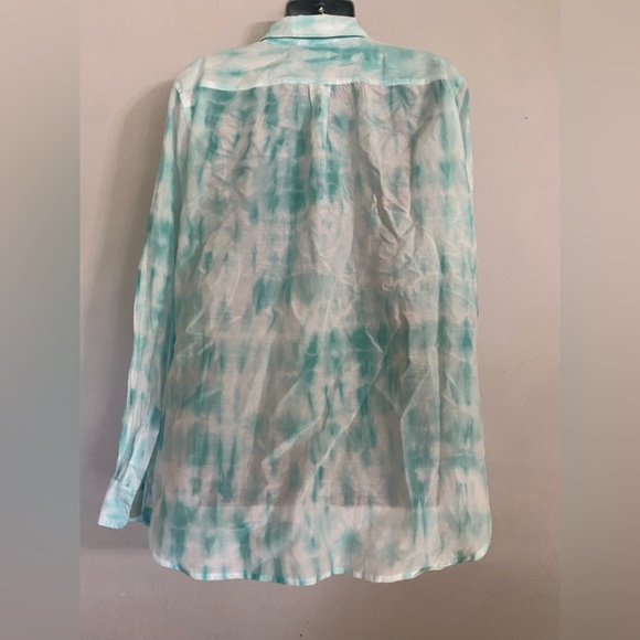 Lauren Ralph Lauren Silk Blend Tie Dye Button Up Size XL - Picture 4 of 13
